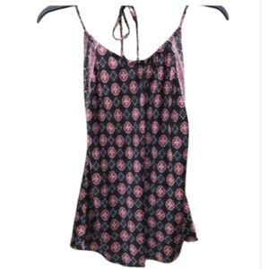 Black-Red-White Halter Top